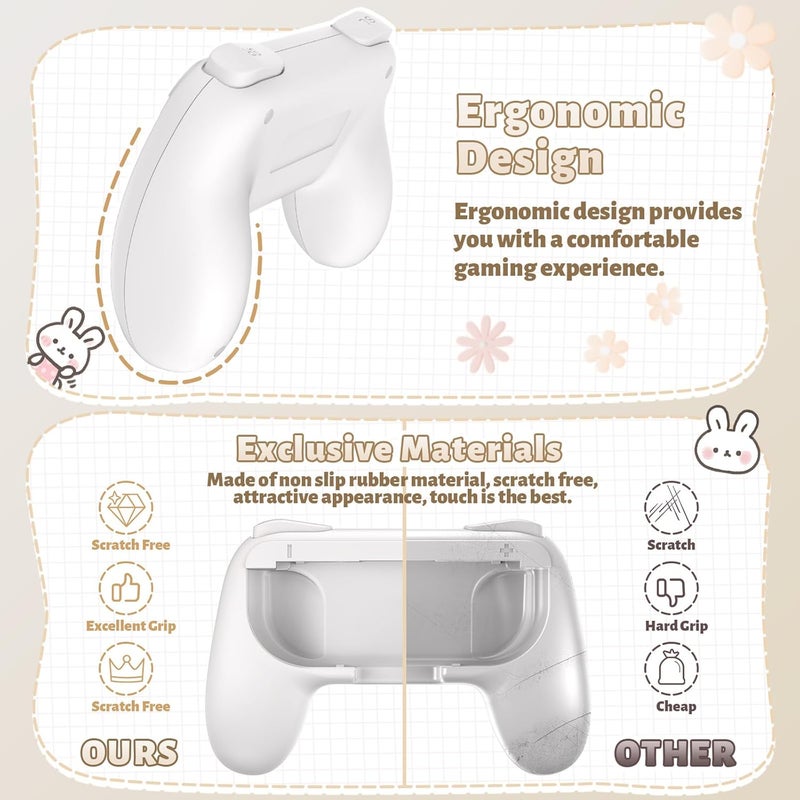 FASTSNAIL Grips Compatible with Nintendo Switch Joy-Con&Switch OLED Model, Wear-resistant Handle Kit Gamepad Replacement for Nintendo Switch Joy Cons &Switch OLED Model for Controller - Image 5